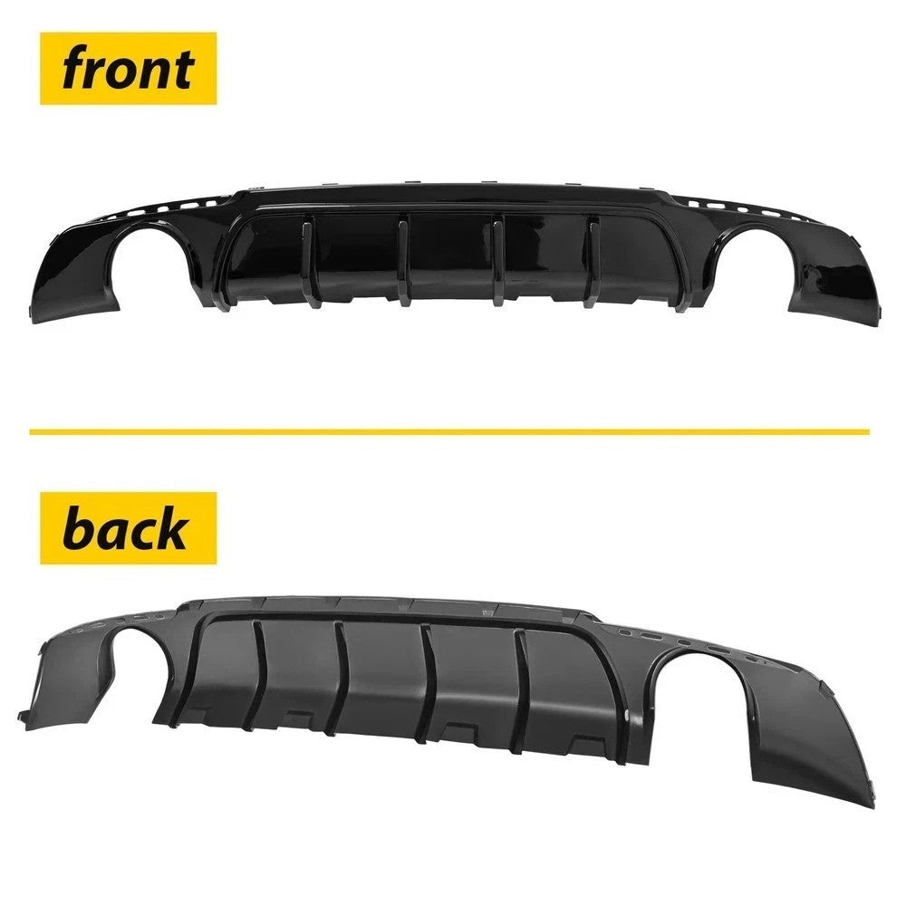 Fits CHRYSLER 300 2015-2023 Rear Bumper Diffuser Valance Shark Fins Gloss Black