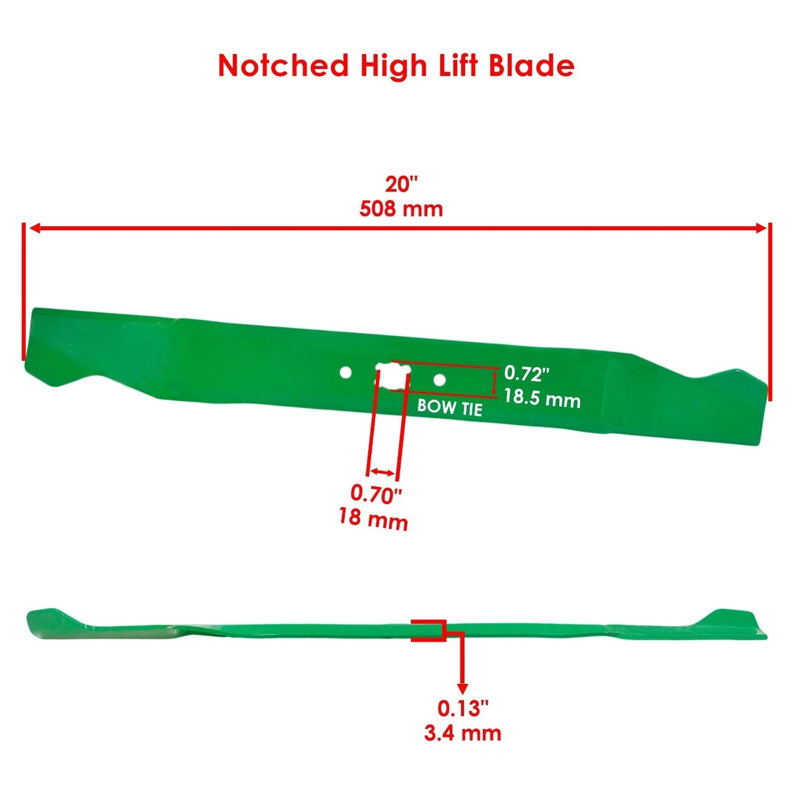 7480376E / 490100M115 7420640 9420640 High Lift Blade & Adapter Kit for MTD 20"