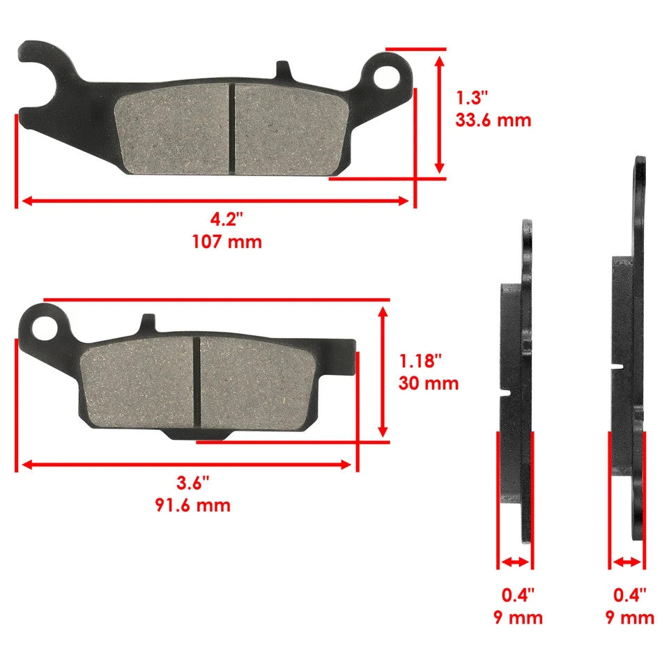 Front Rear Brake Pads for Yamaha Grizzly 700 YFM700 YFM7F 2007-2017