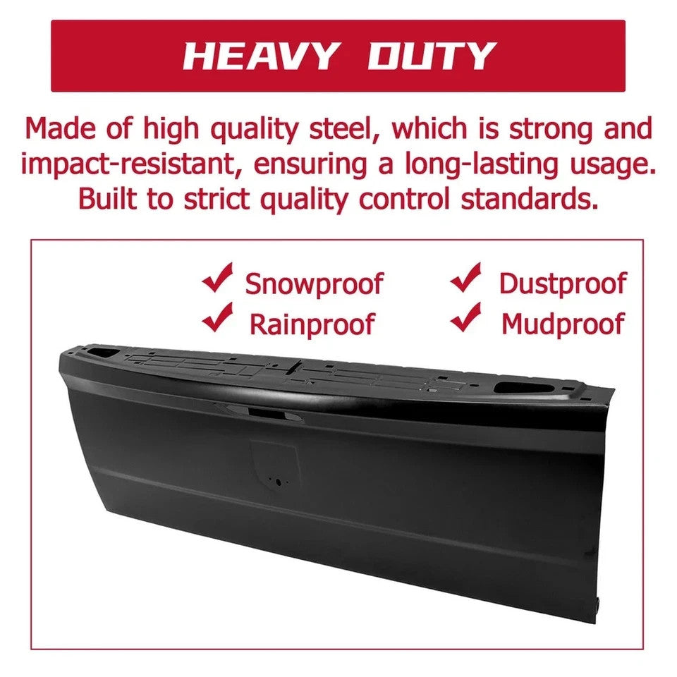 Primed Steel Rear Tailgate For RAM 1500 2009-2018 RAM 2500 3500 2010-2018 Black