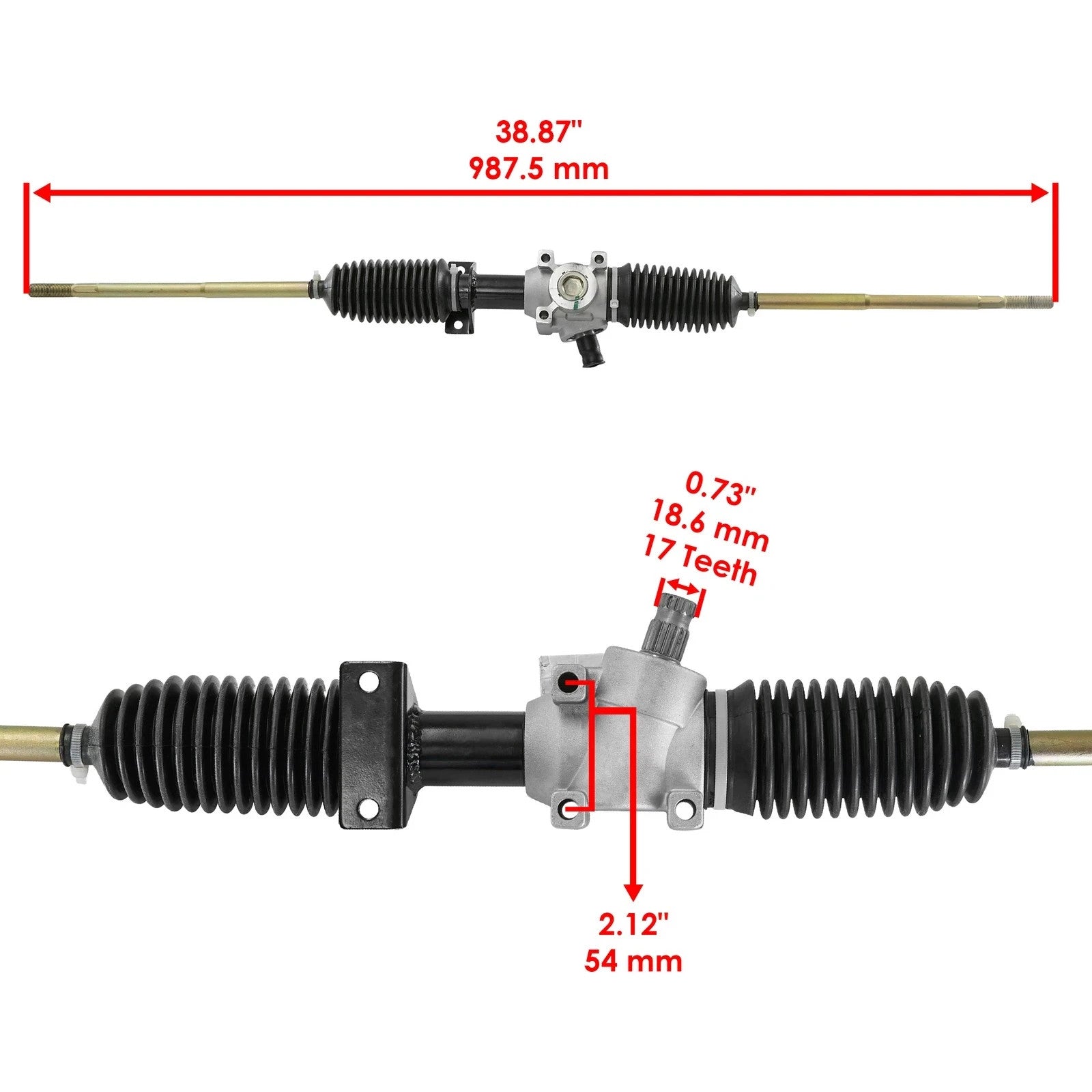 for Polaris RZR 1000 2016 2017-2021 Steering Gear Rack and Pinionw/ Tie Rod End