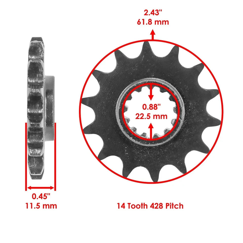 Drive Chain & Sprockets Kit for Suzuki DR-Z125L DRZ125L 2003-2016