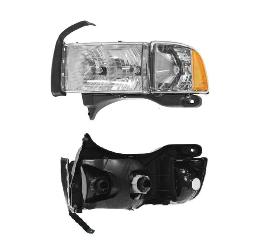 Headlight Assembly Set Fits 1999-2001 Dodge Ram 1500 1999-2002 Ram 2500 Ram 3500