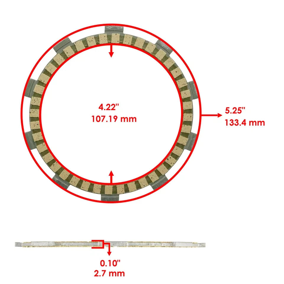 Clutch Friction Steel Plates Gasket Kit for Yamaha Big Wheel 200 BW200 1985-1988