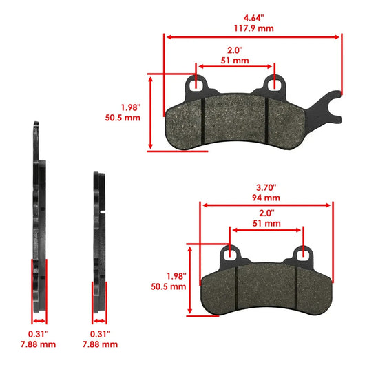 Brake Pads for Can-Am Maverick Sport 1000 / 1000R 2019-24 Front Rear Left Right