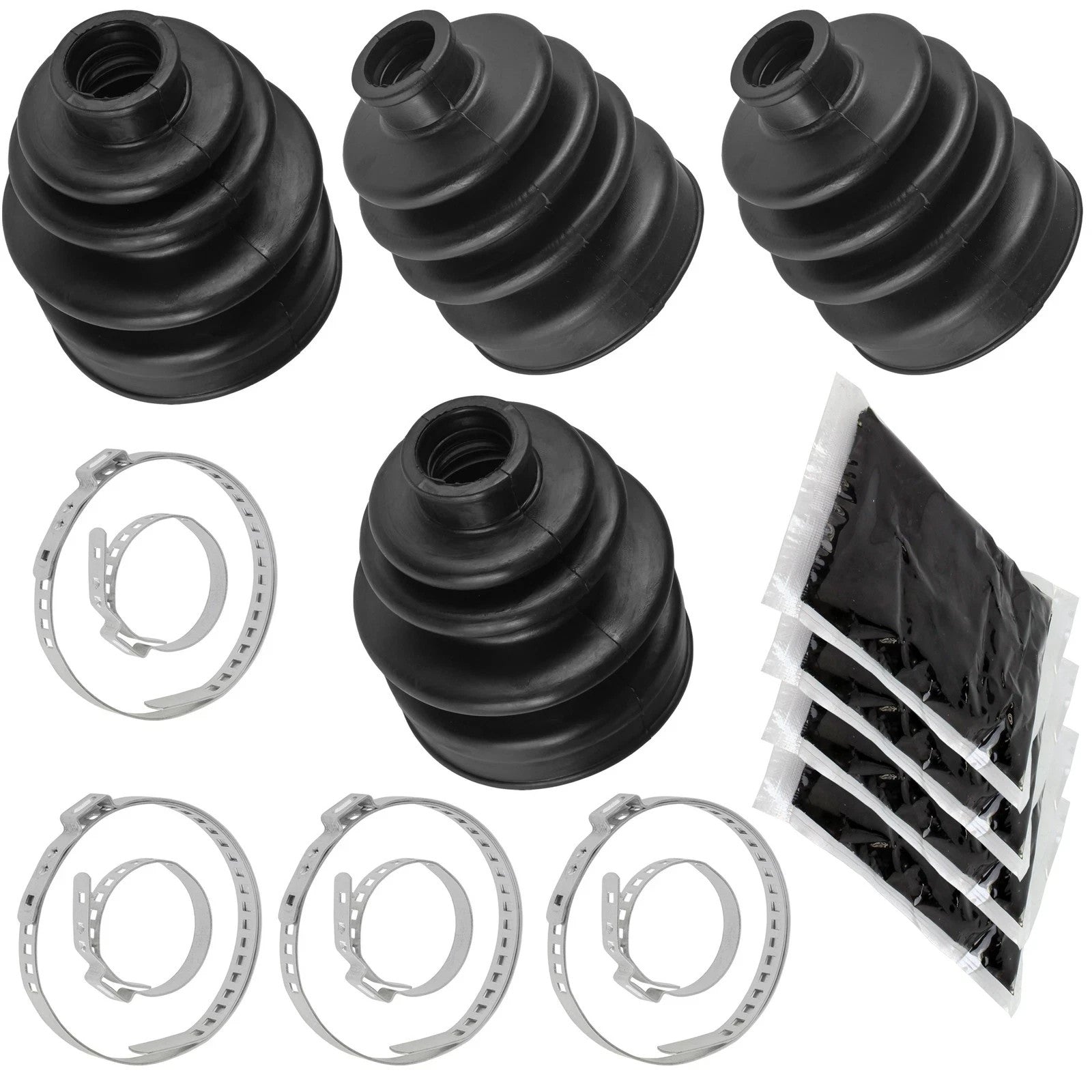 2 Front Axle Inner Outer CV Boot Kit for Yamaha Grizzly 400 YFM400FG 4X4 2007 08