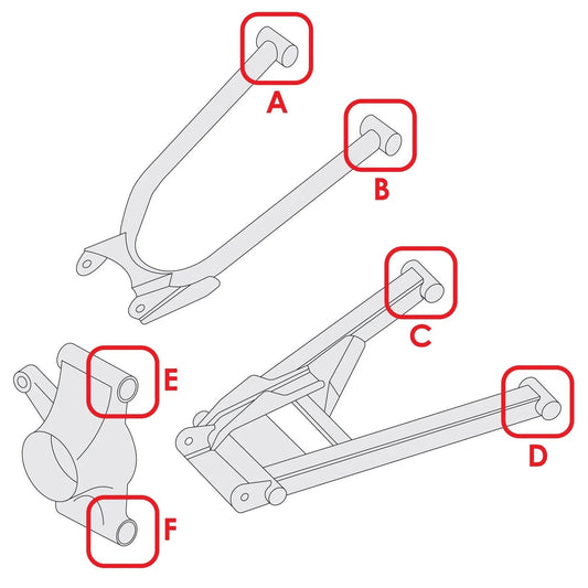 Caltric Rear Upper Lower Control Arm Bushing Kit For Polaris RZR 570 2014-2020