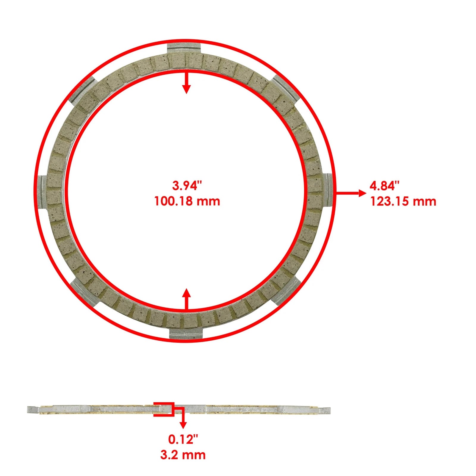 598-16321-01-00 Clutch Friction Plate For Yamaha YZ80 DT100 MX100 TTR125 RT100