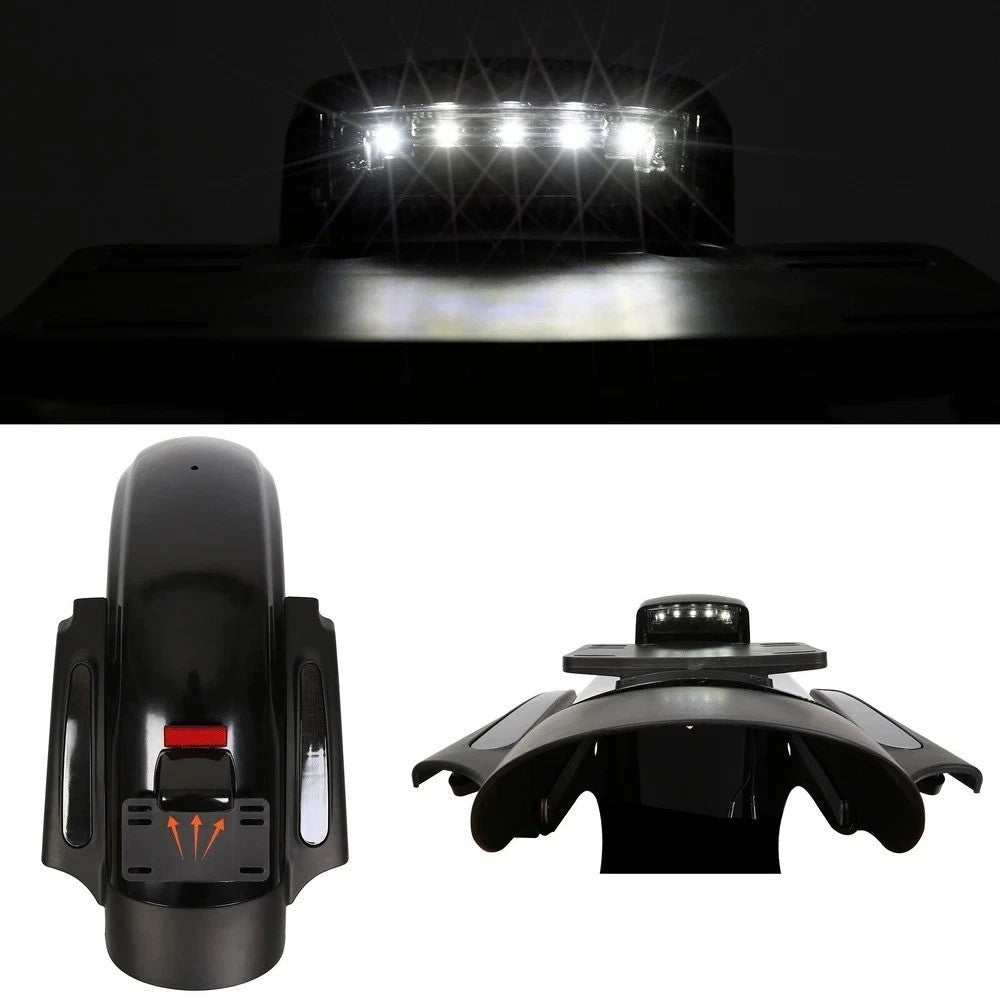LED Black Rear Fender System For Harley Touring Street Electra Road Glide 09-13