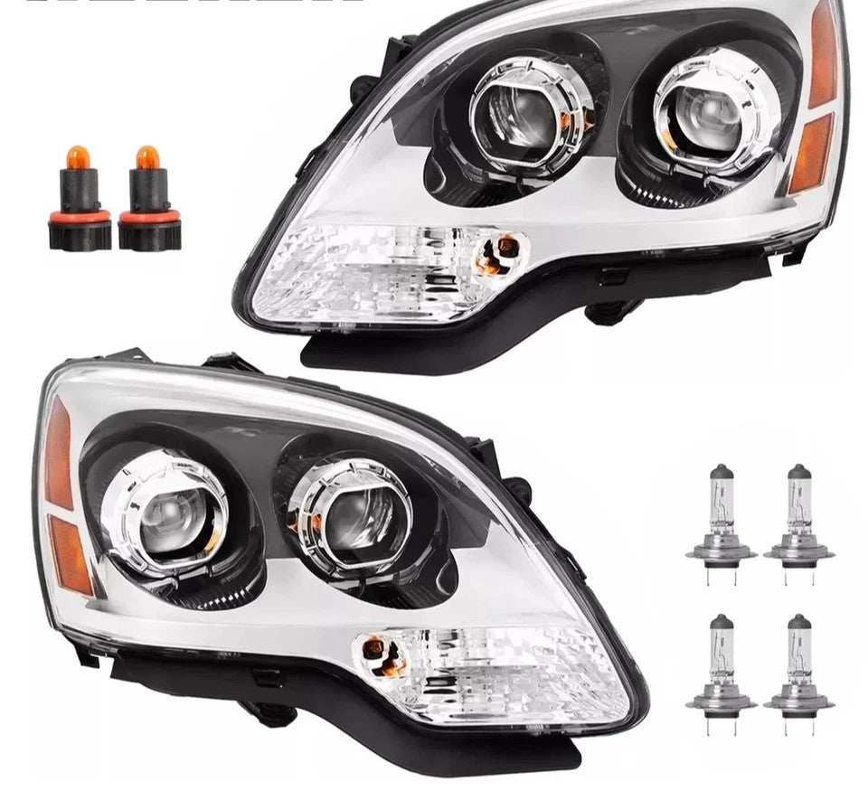 HECASA For GMC Acadia 2007-2012 Projector Headlights Headlamps Left+Right Clear
