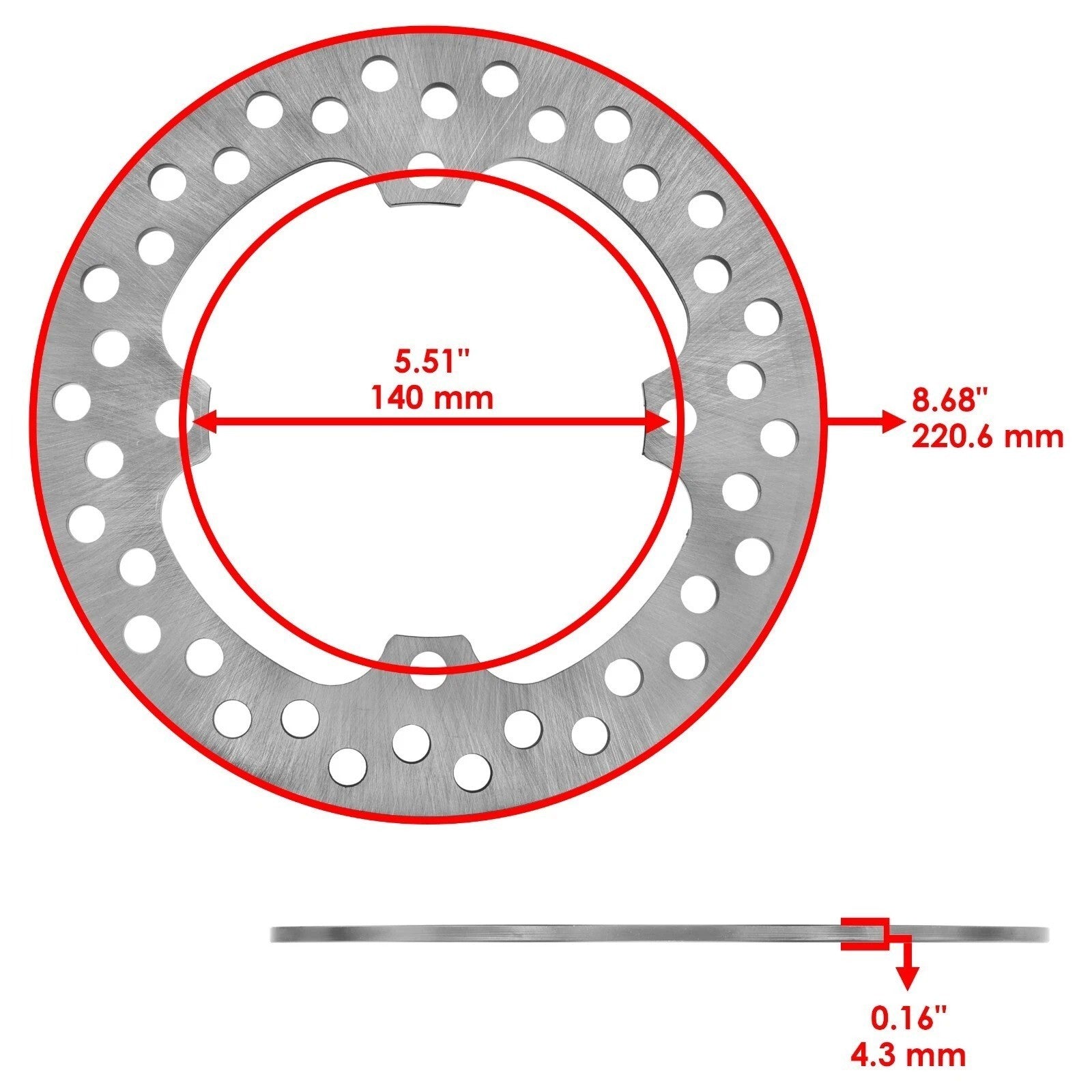 Rear Brake Disc Rotor Fits Honda 43351-ML3-790 43351-KZ4-000