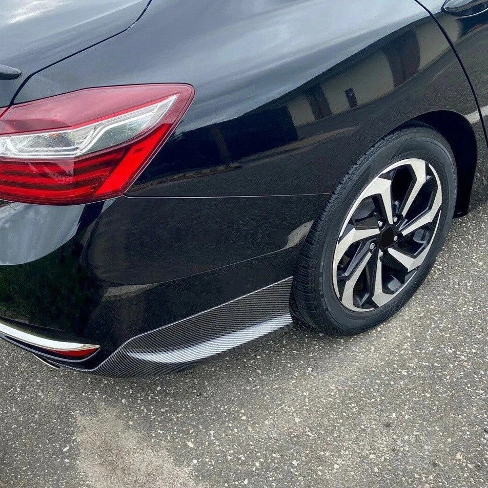 For 2016-17 Honda Accord 4DR HFP Style Carbon Fiber Rear Bumper Spoiler Lip 2PCS