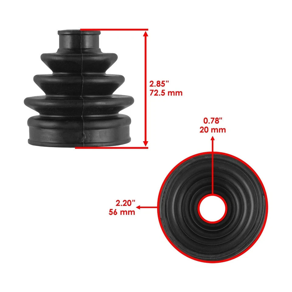 2 Front Axle Inner Outer CV Boot Kit for Yamaha Rhino 660 YXR660F 4X4 2004-2007