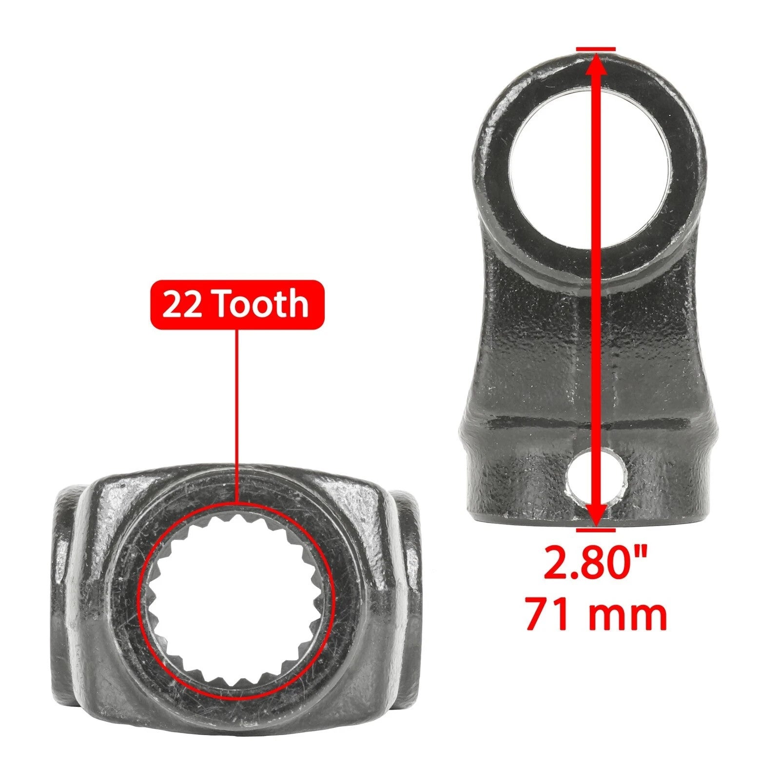 2x Front Drive Shaft Yoke w/ U-joint for Polaris Ranger 570 EFI 4x4 2014-2020