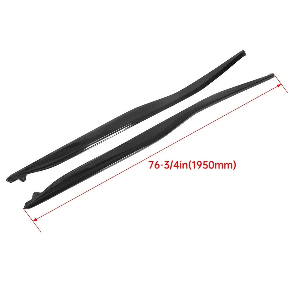 For 2014-19 Chevrolet Corvette C7 Side Skirt Z06 Style Rocker Panels Gloss Black