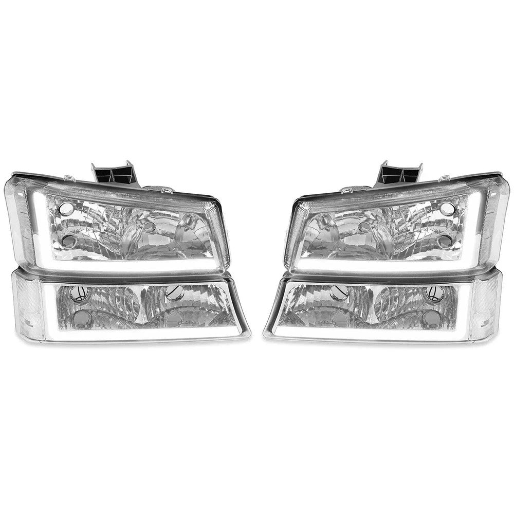 For 03-06 07 Chevy Silverado Avalanche 1500-3500 LED DRL Headlight Bumper Lamps