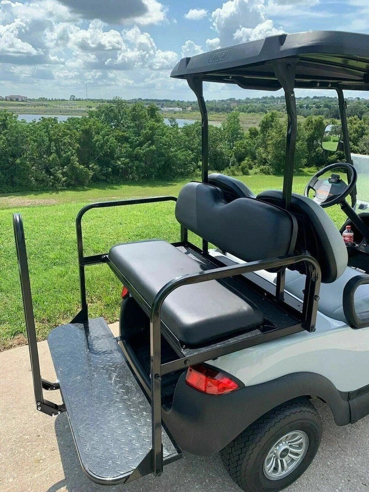 For Club Car Precedent/Tempo Golf Cart Flip Folding Rear Seat Kit W/Grab Bar