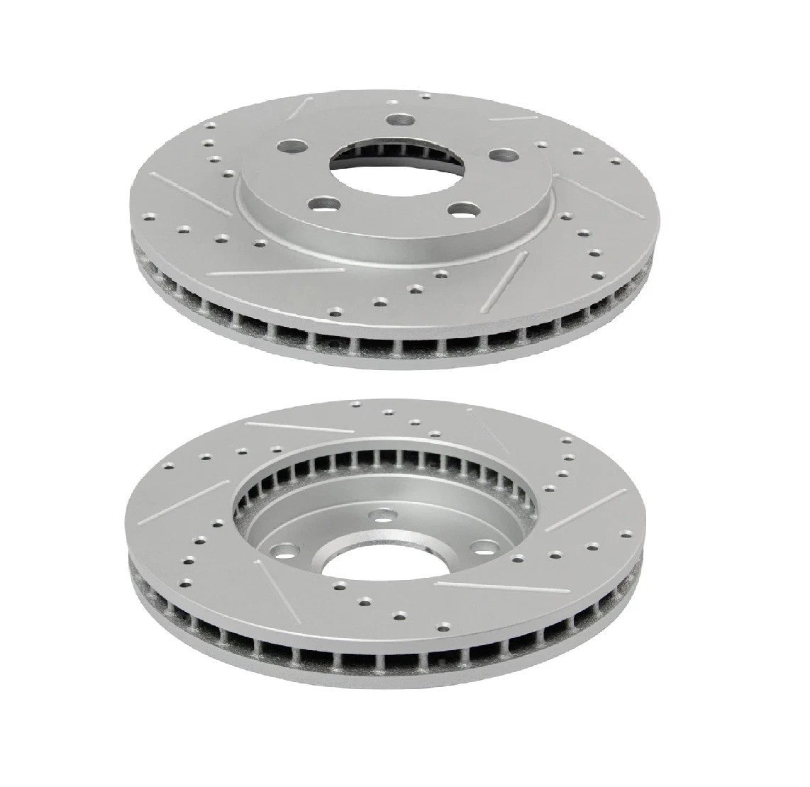 Performance Brake Rotor Drilled Slotted Front Coated Pair for Chevy