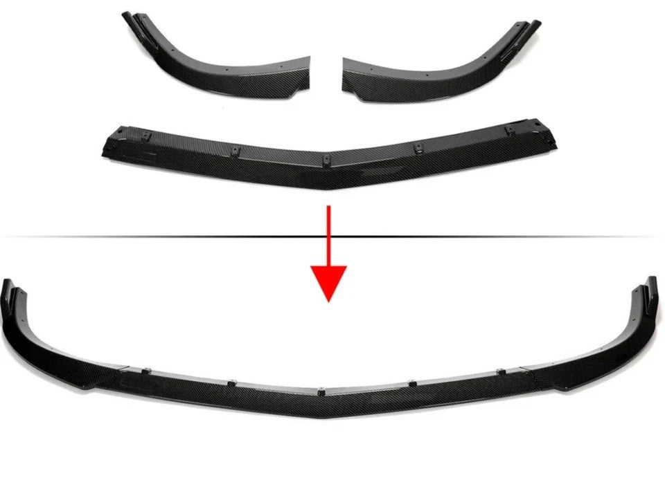 Carbon Fiber Color Front Bumper Lip Splitter Spoiler For Benz W204 Sport 2012-14