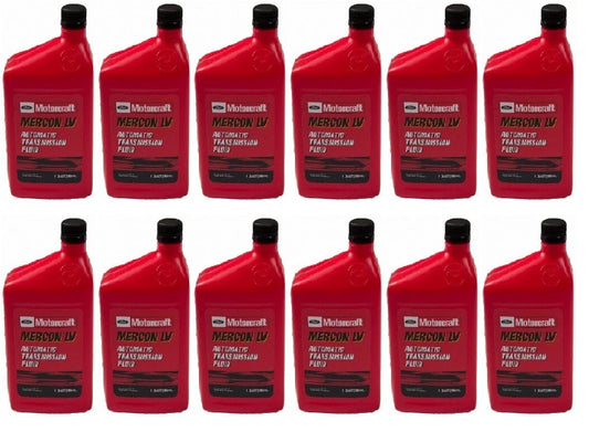 NEW Set of 12 Quarts Automatic Transmission Fluids Mercon-LV Genuine For Ford