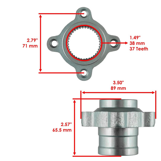 Rear Brake Rotor Disc & Hub For Yamaha Raptor 700 700R YFM700 YFM700R 2006-2013