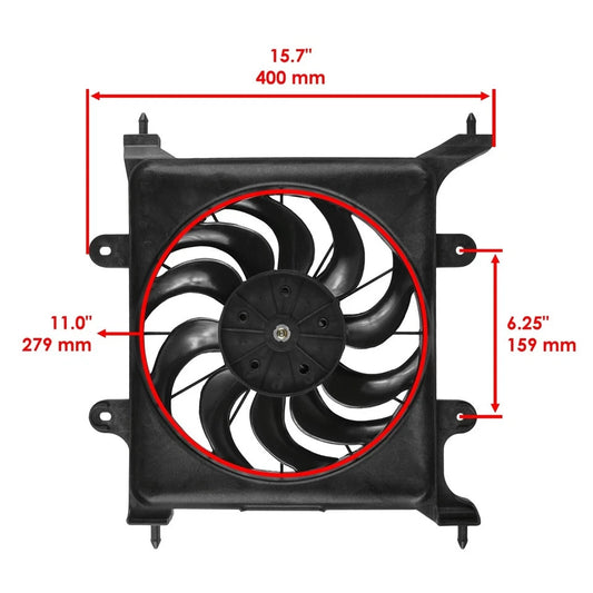Caltric Radiator Fan With Shroud Assembly For Polaris Ranger 500 2017-2022