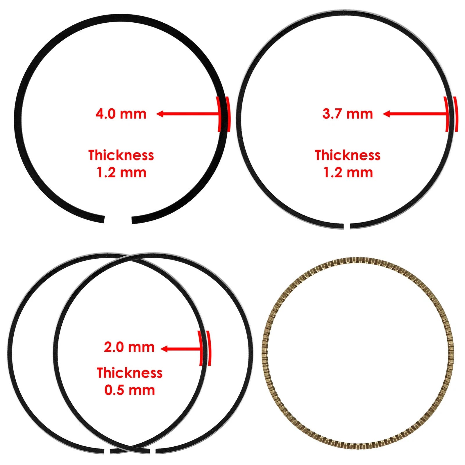 Caltric 13011-KCY-670 Engine Piston Rings For Honda XR400R 1996-2004