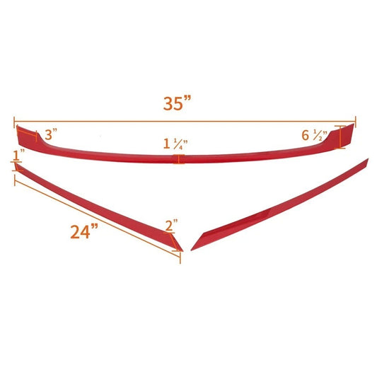 FOR 2016-2021 HONDA CIVIC JDM GLOSSY RED ABS FRONT GRILL TRIM COVER GARNISH- 3PC