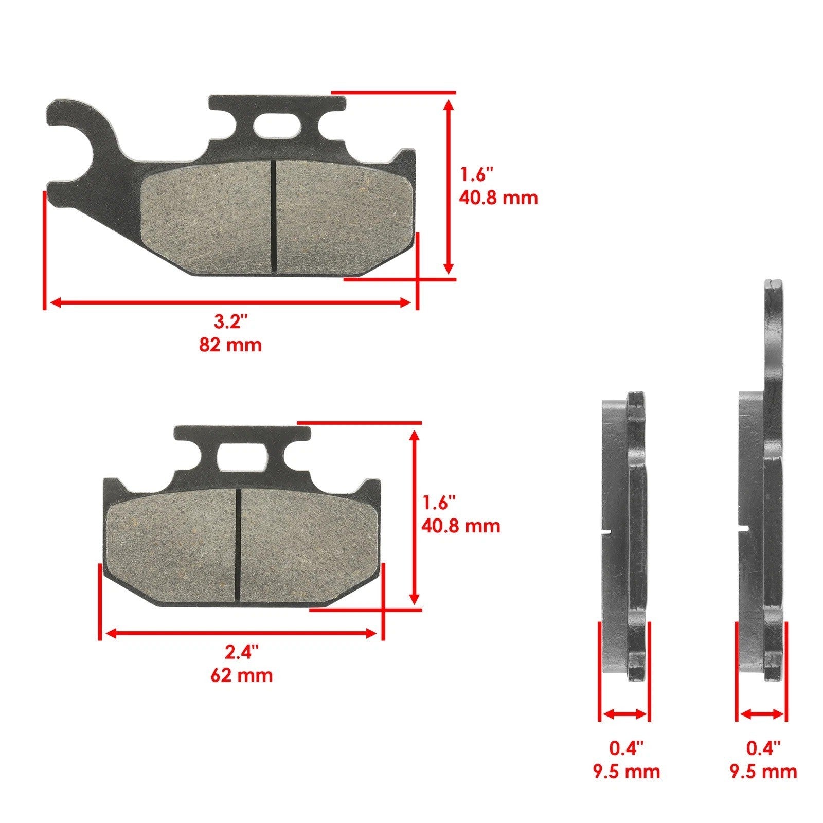 Rear Brake Pads for Yamaha Rhino 660 4X4 YXR660 YXR 660 2004-2007