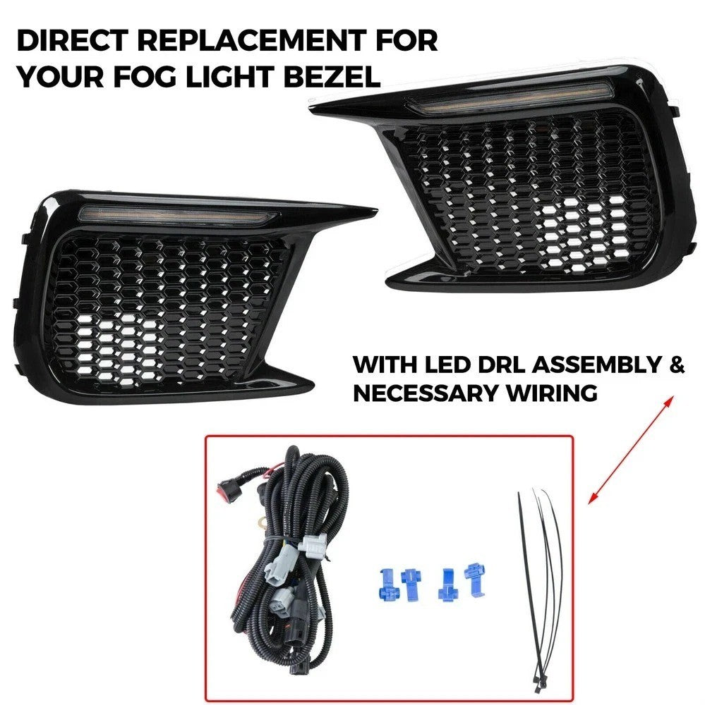 For Subaru WRX STI 2018-2021 LED DRL Fog Light Bezels Daytime Running Lamp LH&RH