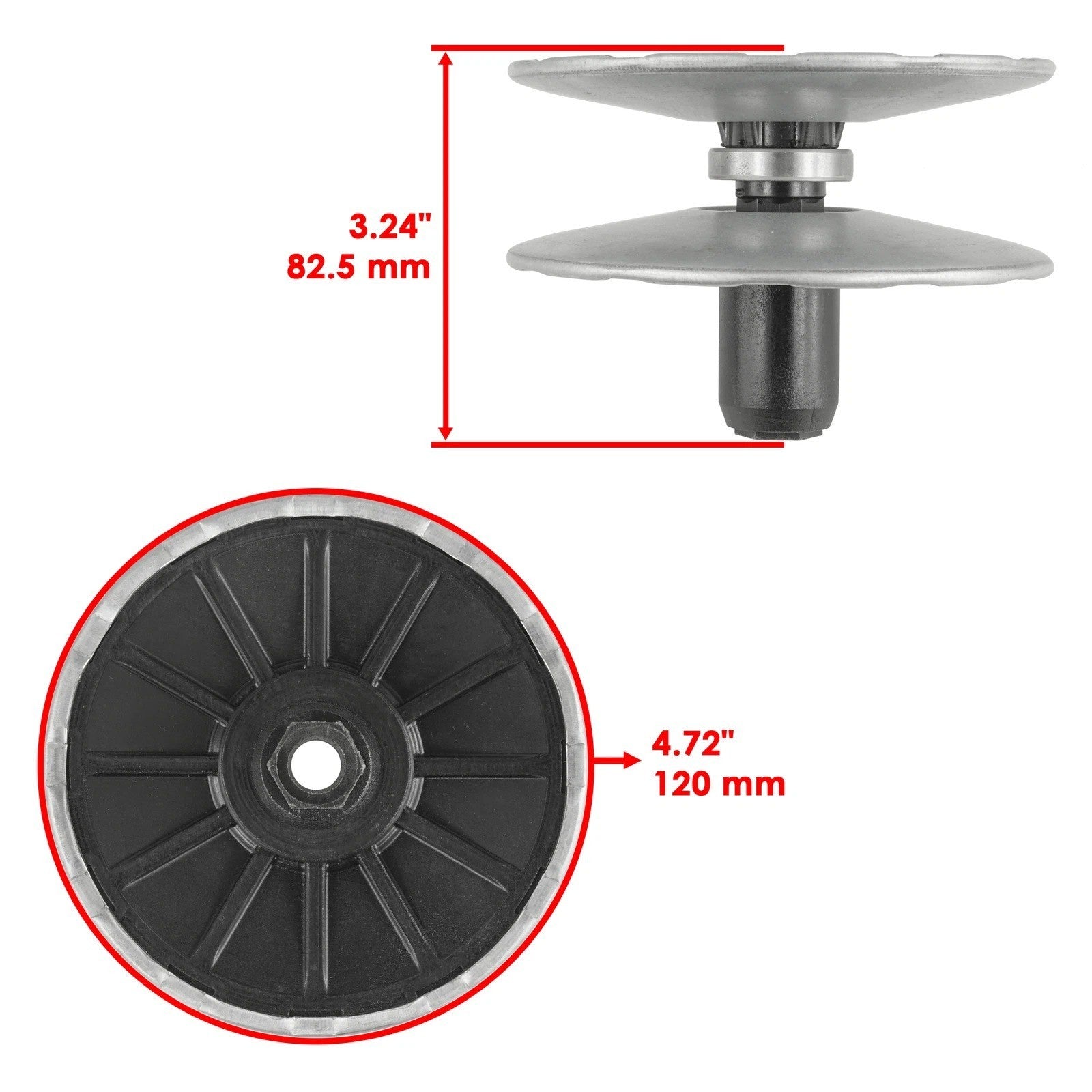 Secondary Transmission Variator Pulley For John Deere D105 E100 X105 MIA12482