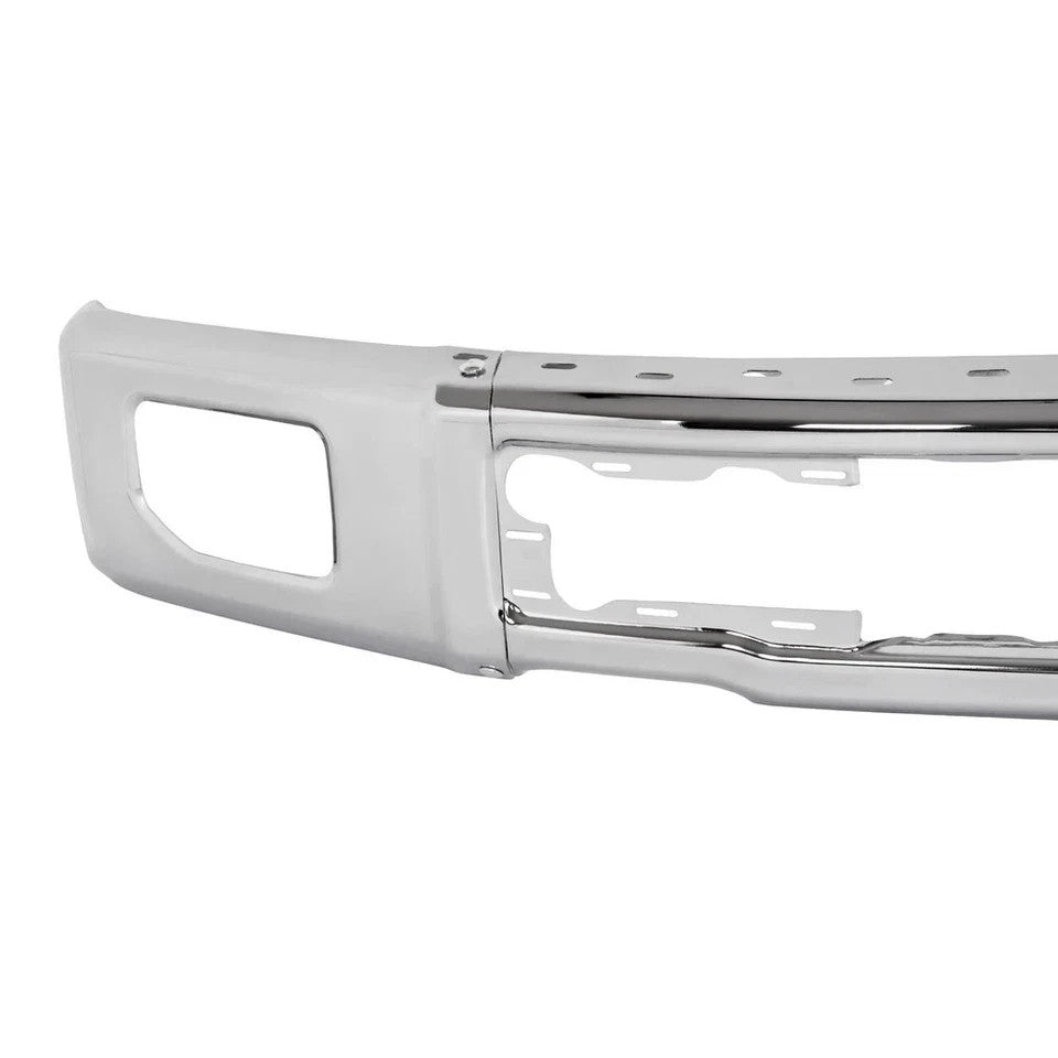 Front Bumper Face Bar w/ Fog Light Hole For 2015-2017 Ford F-150 F150 Chrome