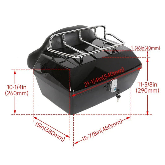 50L Luggage Trunk Tail Luggage Box for Harley Road Electra Glide Softail