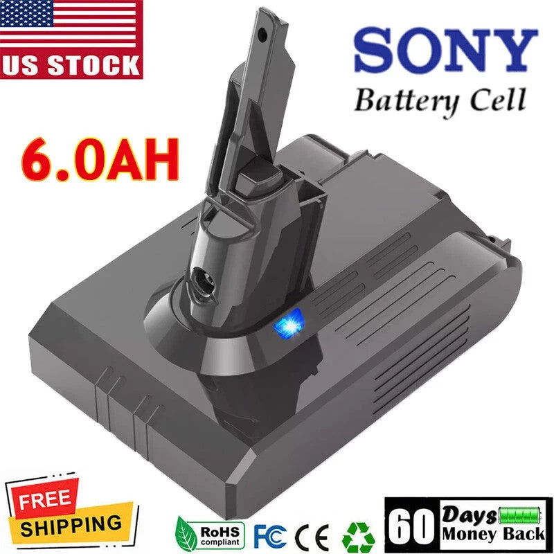 6000mAh 21.6V Replacement Battery for Dyson V7 Animal V7 Extra V7 Trigger