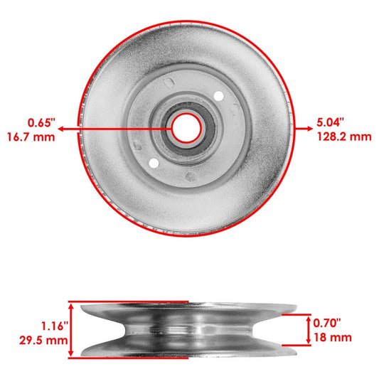 Caltric Deck V-Idler Pulley For John Deere 332 425 445 455 Deck 48" 54" 60"