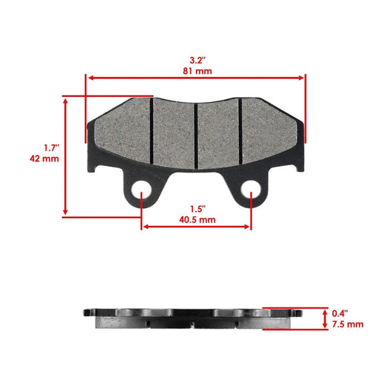 Front & Rear Brake Pads for Honda TRX250R Fourtrax 250R 1986 1987 1988 1989