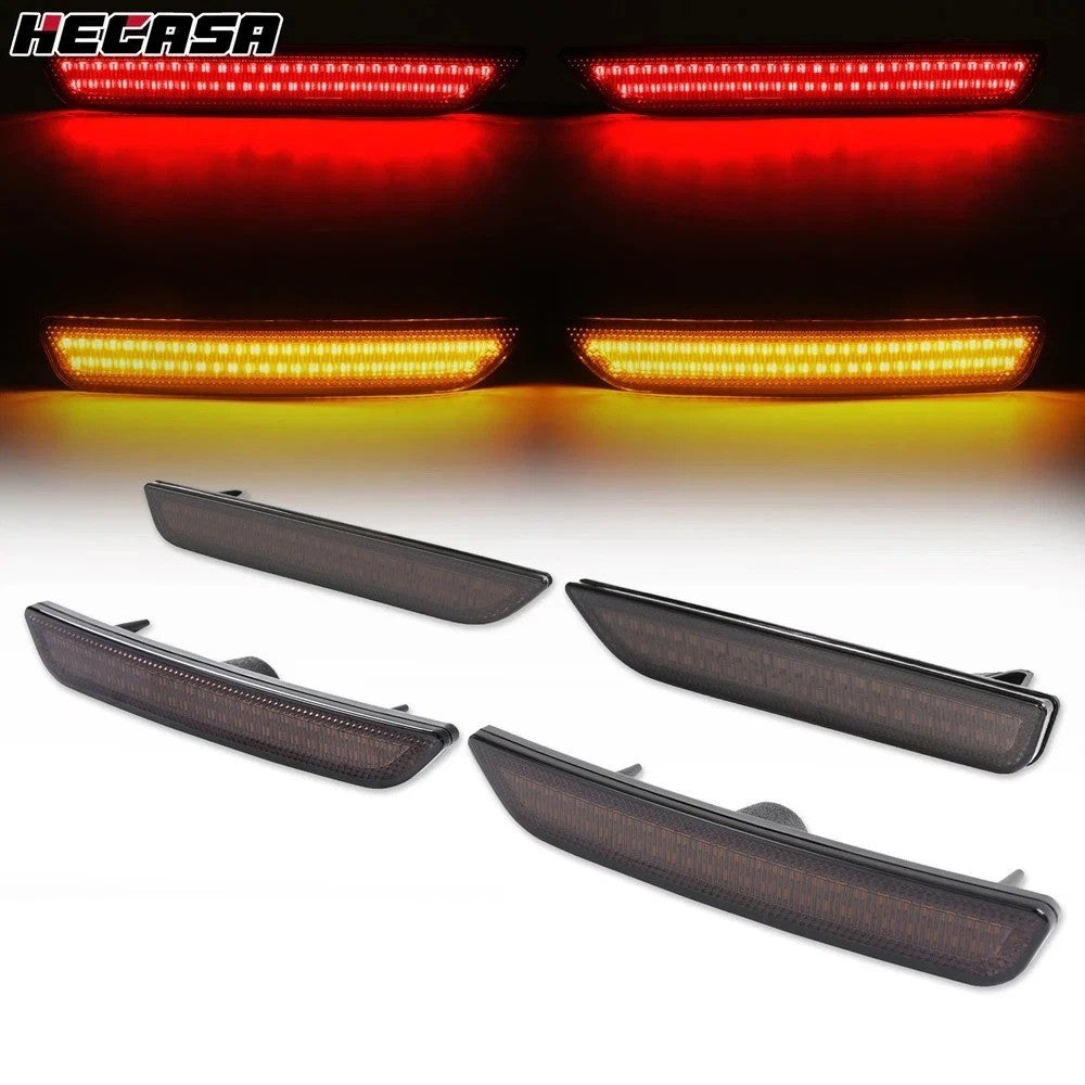 Side Marker Lights Smoked Lens For Ford Mustang 2010-2014 Front & Rear LED  4PCS
