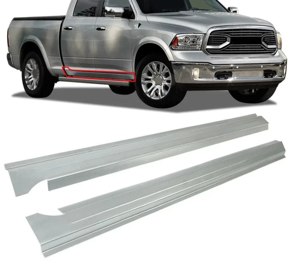 Slip-on Rocker Panels PAIR For 09-18 Dodge Ram 1500 2500 3500 Crew Cab 4DR Truck