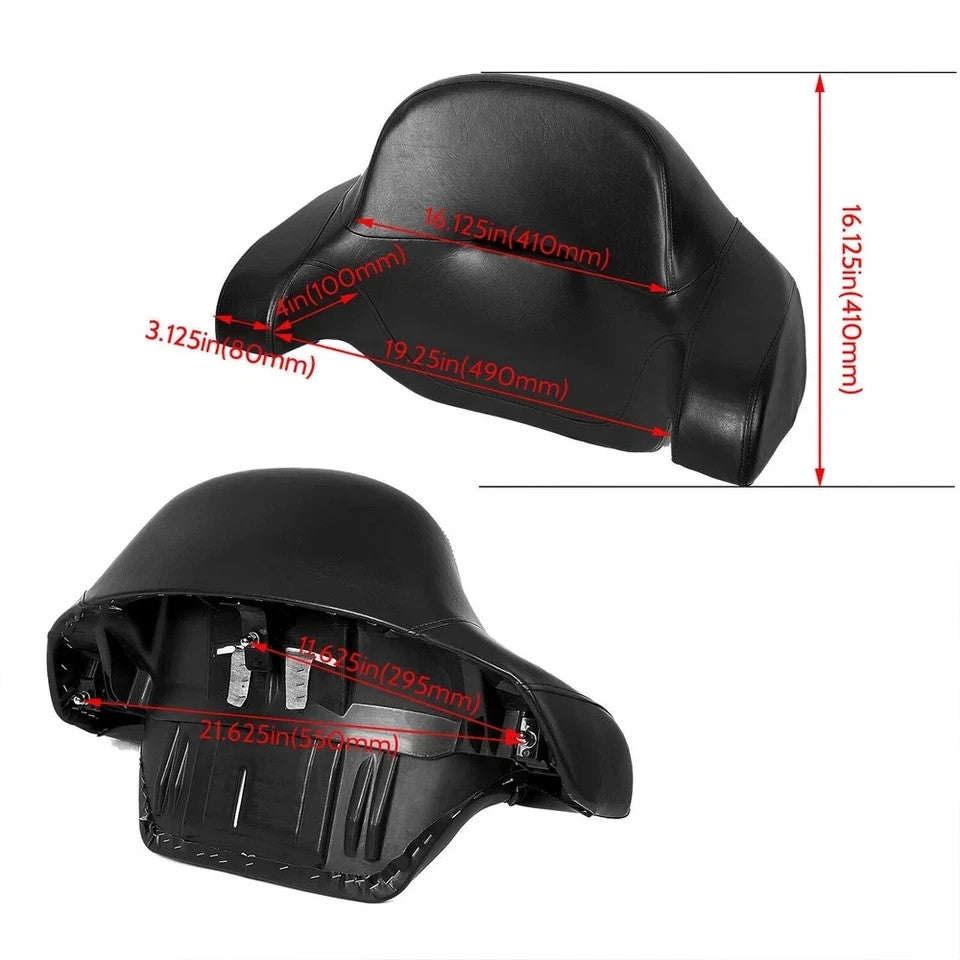 King Chopped Trunk Wrap-around Backrest Pad For Harley Touring Road Glide 2014+