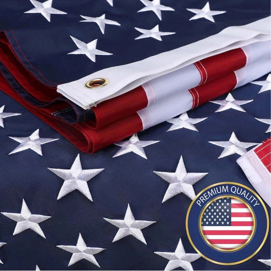 USA American Flag 2x3 Nylon 300D Premium Double Sided Embroidered Stars Nylon Outdoor