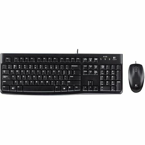 Logitech MK120 Wired USB Keyboard and Mouse, Black (920-002565)